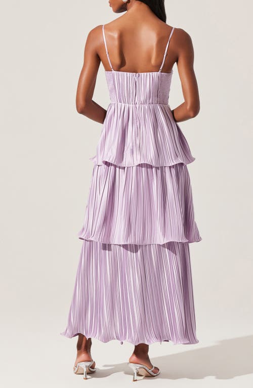 ASTR ASTR THE LABEL LUPIN PLISSÉ SLEEVELES TIERED MAXI DRESS