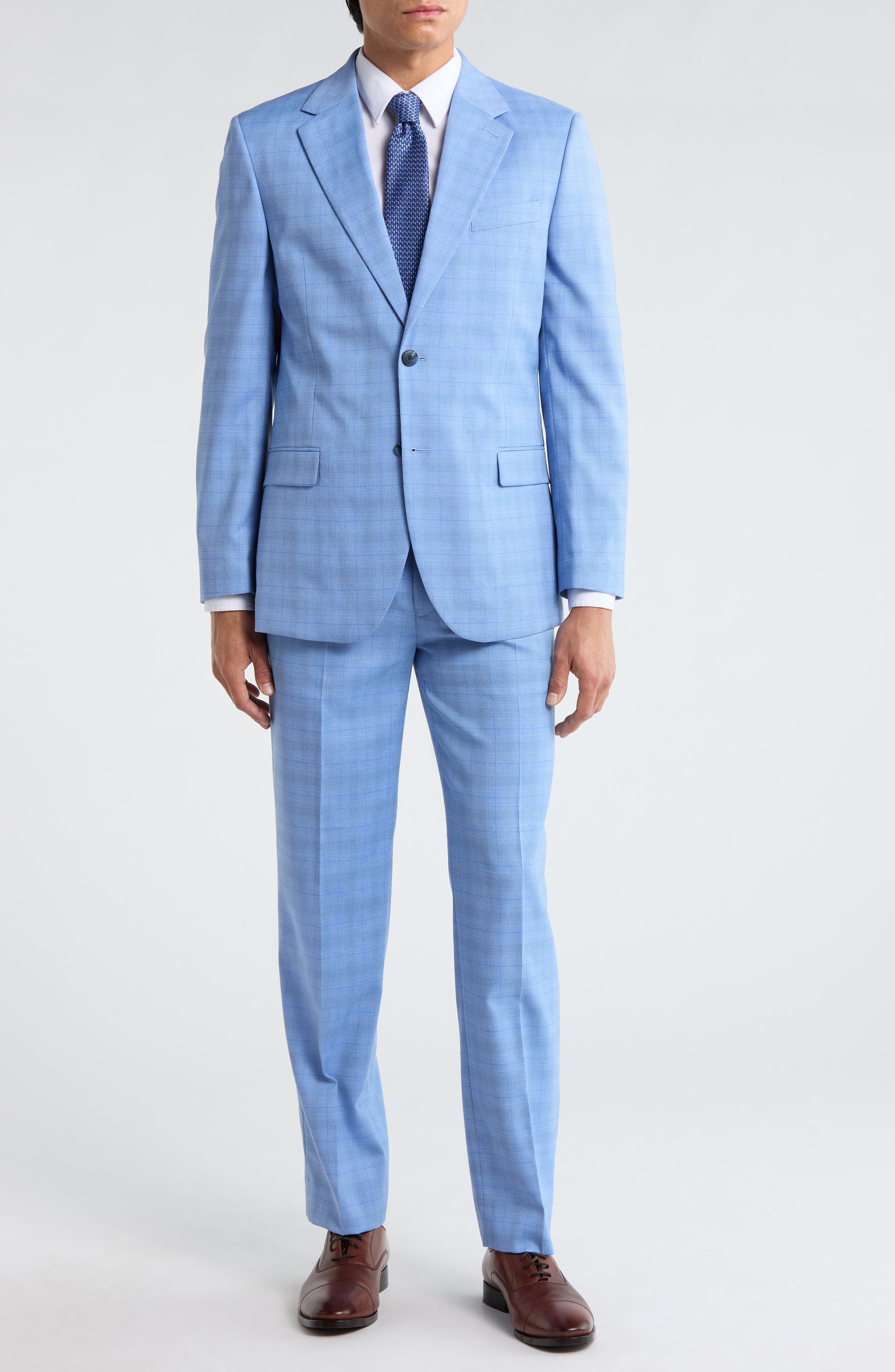Nautica Light Blue Plaid Suit