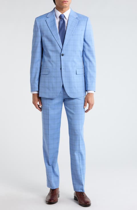 Light Blue Plaid Suit