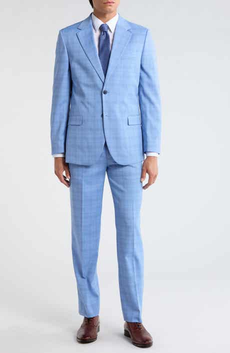 Nautica Light Blue Plaid Suit
