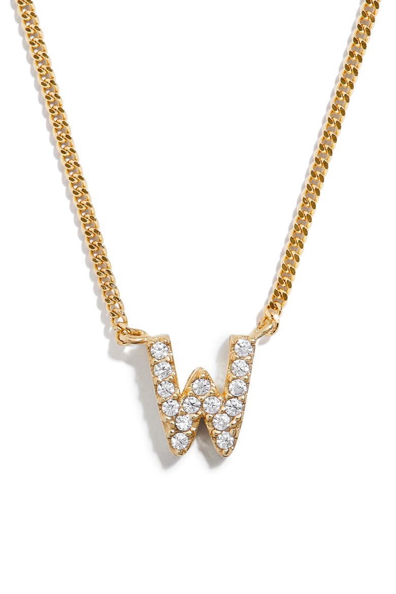 Crystal Graffiti Initial Pendant Necklace, Main, color, GOLD W
