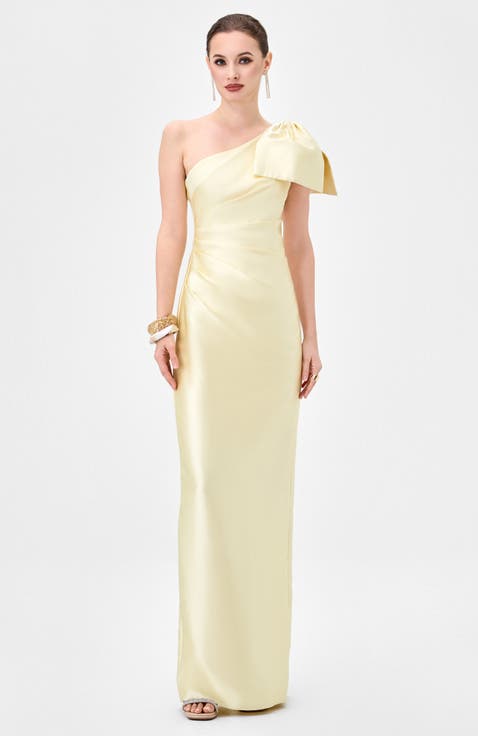 Aramy One Shoulder Bow Gown