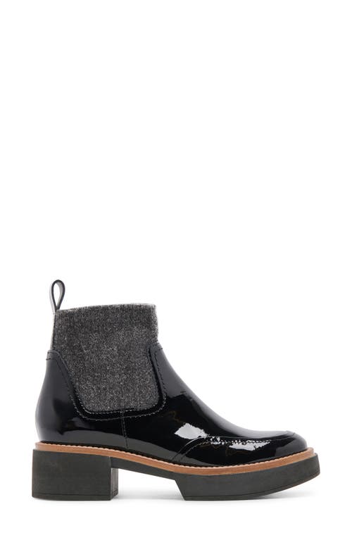 Dolce Vita Saline H2o Waterproof Platform Bootie In Midnight Patent Leather H2o