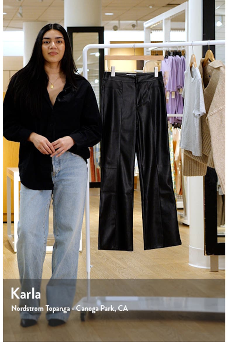 Uptown High Waist Faux Leather Flare Pants video