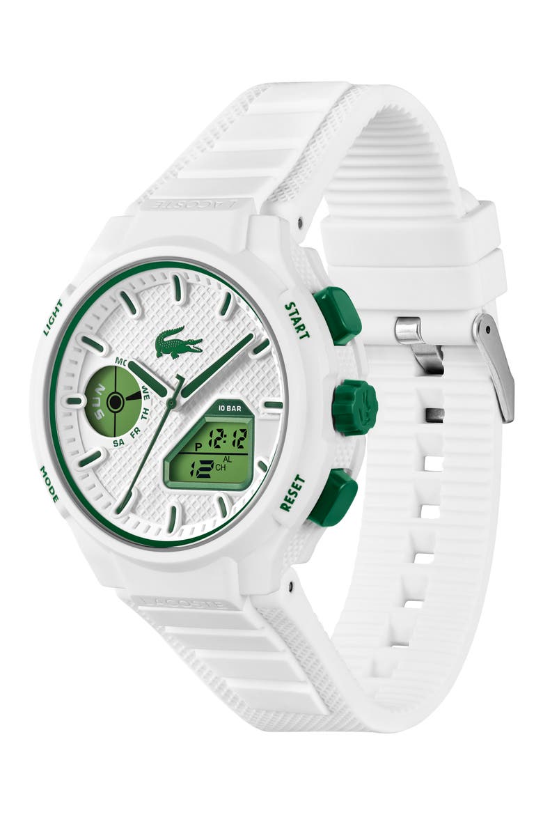 LC33 Silicone Strap Watch, 45mm, Alternate, color, WHITE