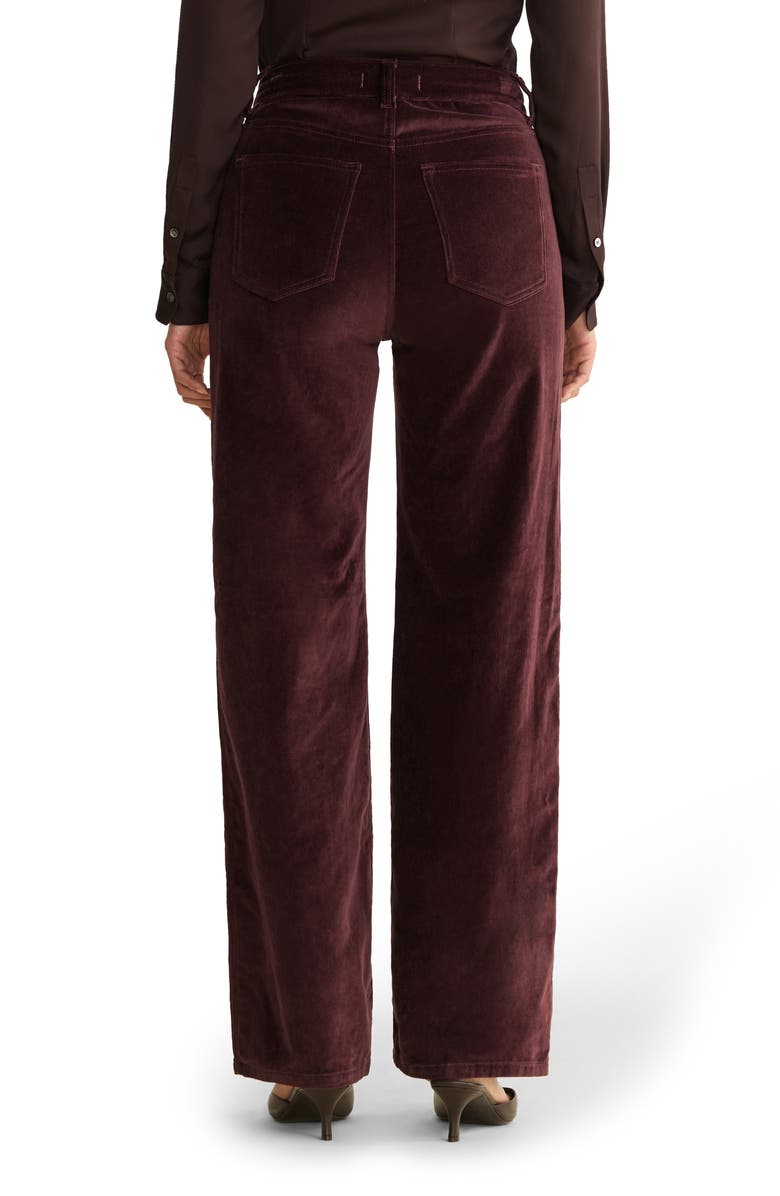 WARP+WEFT SAT '90s High Waist Relaxed Straight Leg Velvet Pants, Alternate, color, Oxblood