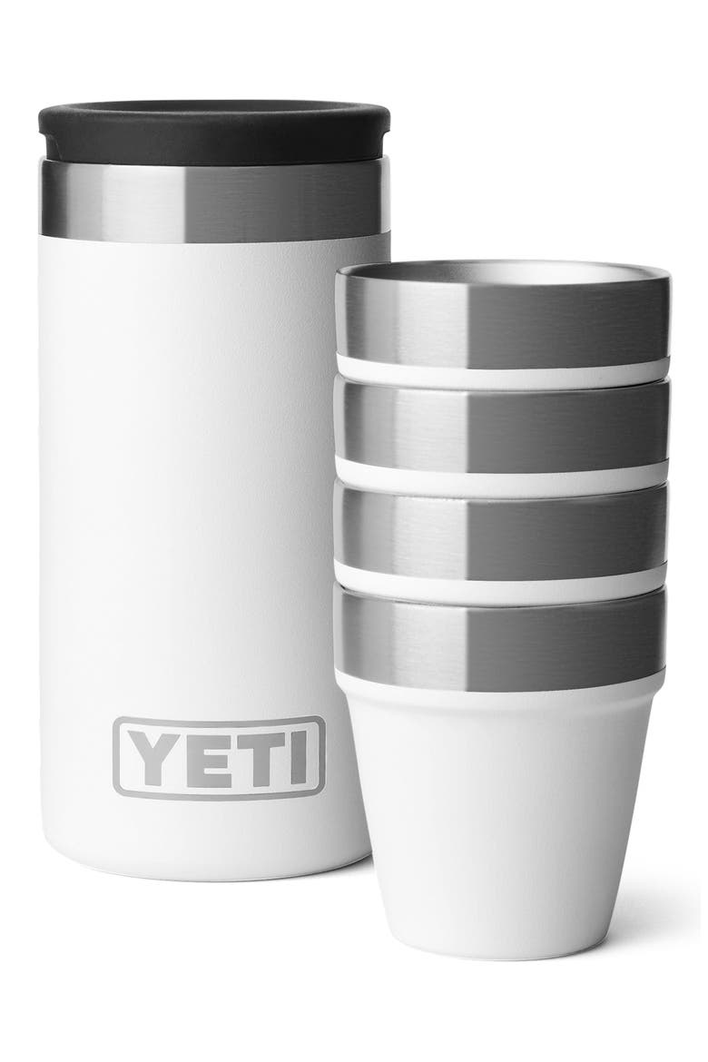 Rambler Set of 4 Shot Glasses & Case, Main, color, WHITE
