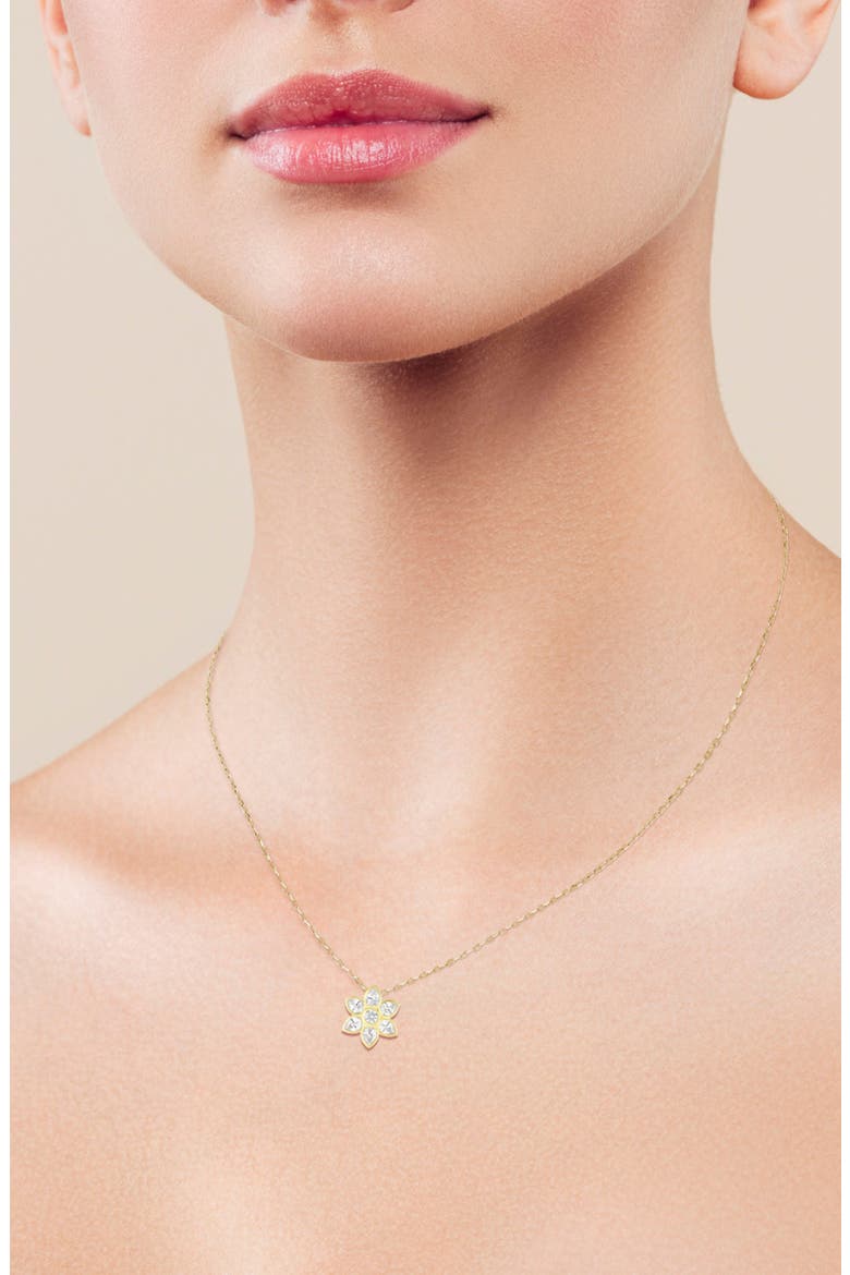 Flower Pendant Necklace, Alternate, color, GOLD