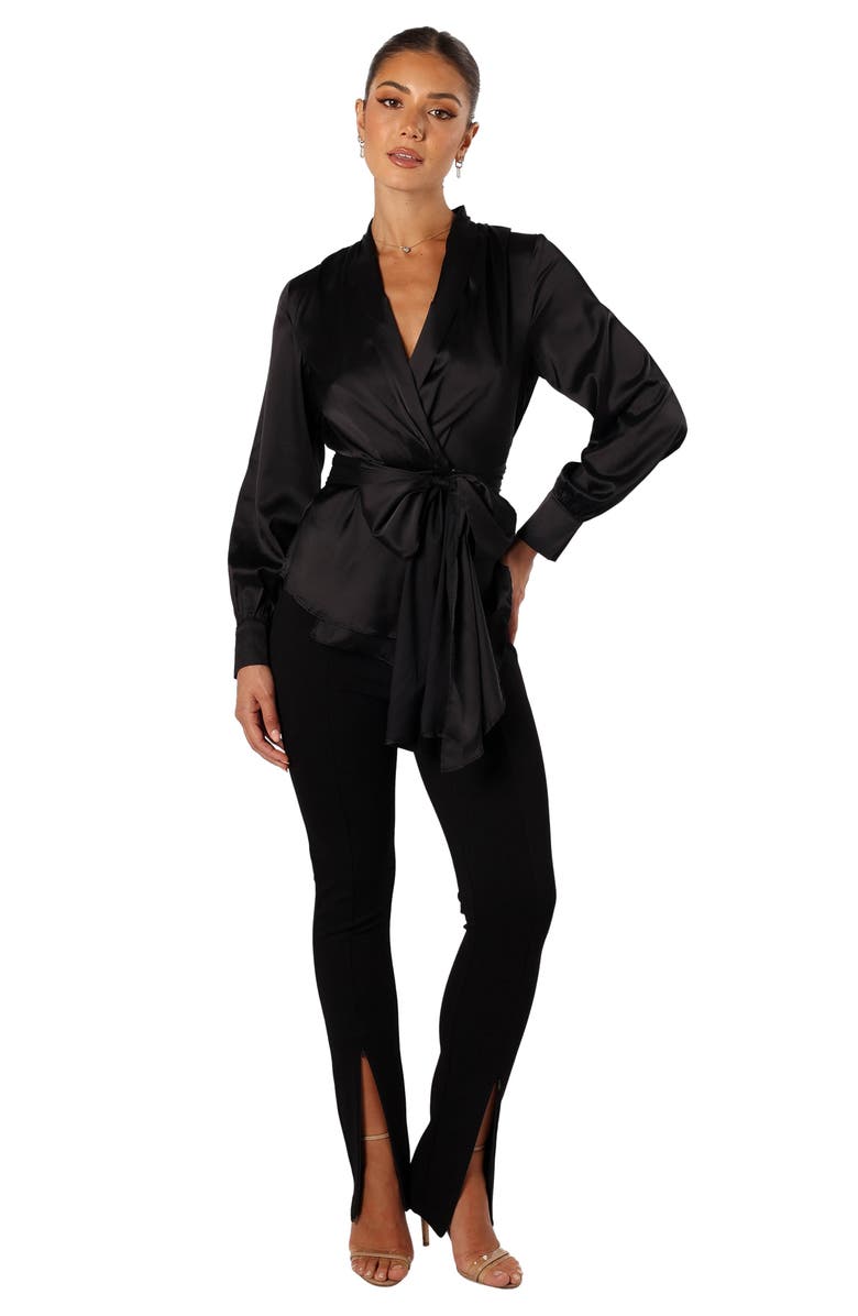 Petal & Pup Aydin Satin Wrap Top, Alternate, color, 