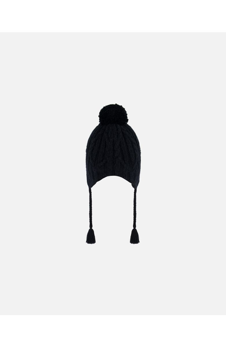 Deux par Deux Kids Unisex Peruvian Knit Hat Black, Alternate, color, Anthracite
