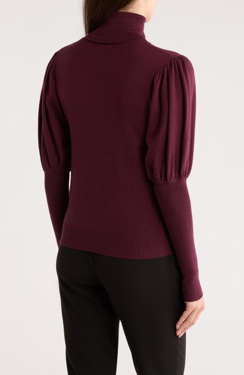 Max Studio Juliet Sleeve Turtleneck Sweater In Burgundy