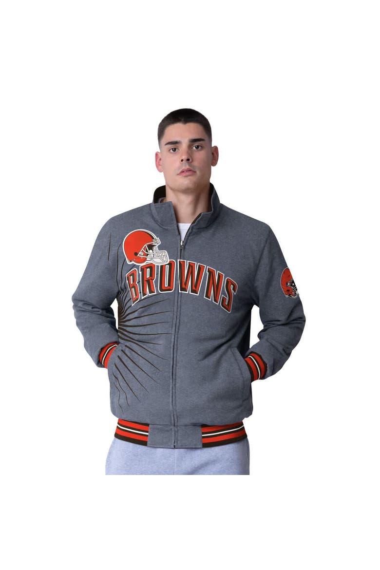 Men's G-III Extreme Brown Cleveland Browns Strong Arm Reversible Full-Zip Jacket, Alternate, color, Brown