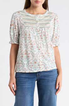 Lucky Brand Patterned Button-Up T-Shirt