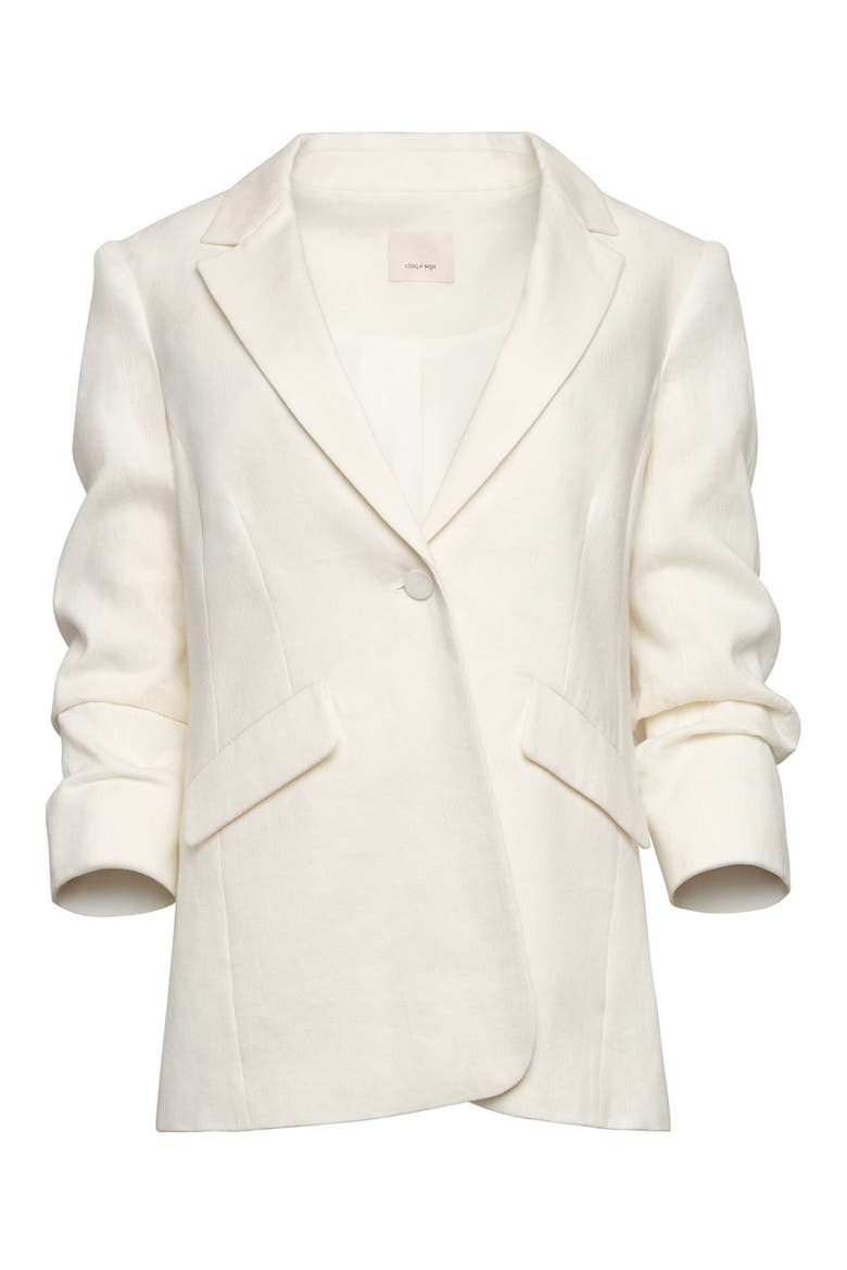 Kylie Linen & Cotton Blazer, Alternate, color, IVORY
