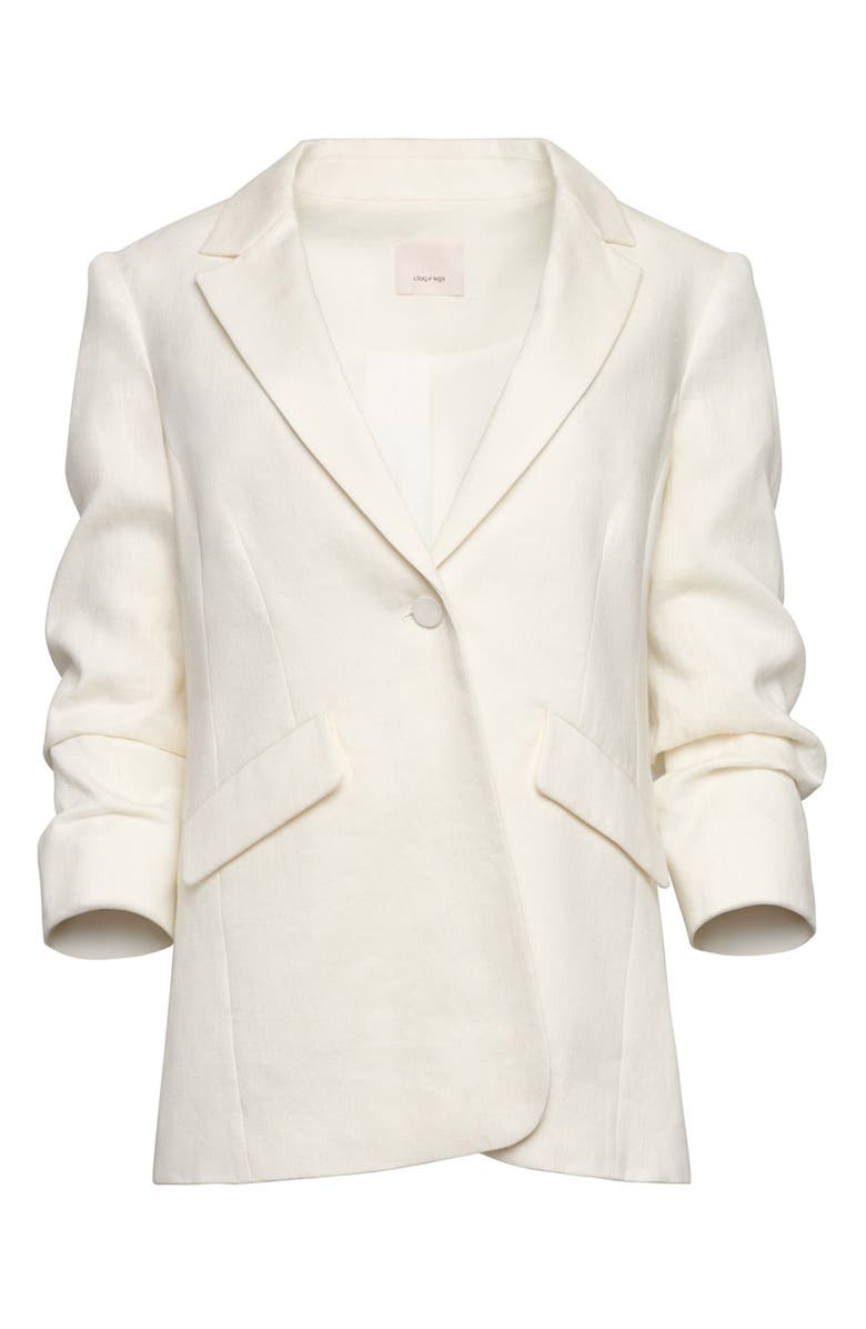 Cinq à Sept Kylie Linen & Cotton Blazer, Alternate, color, Ivory