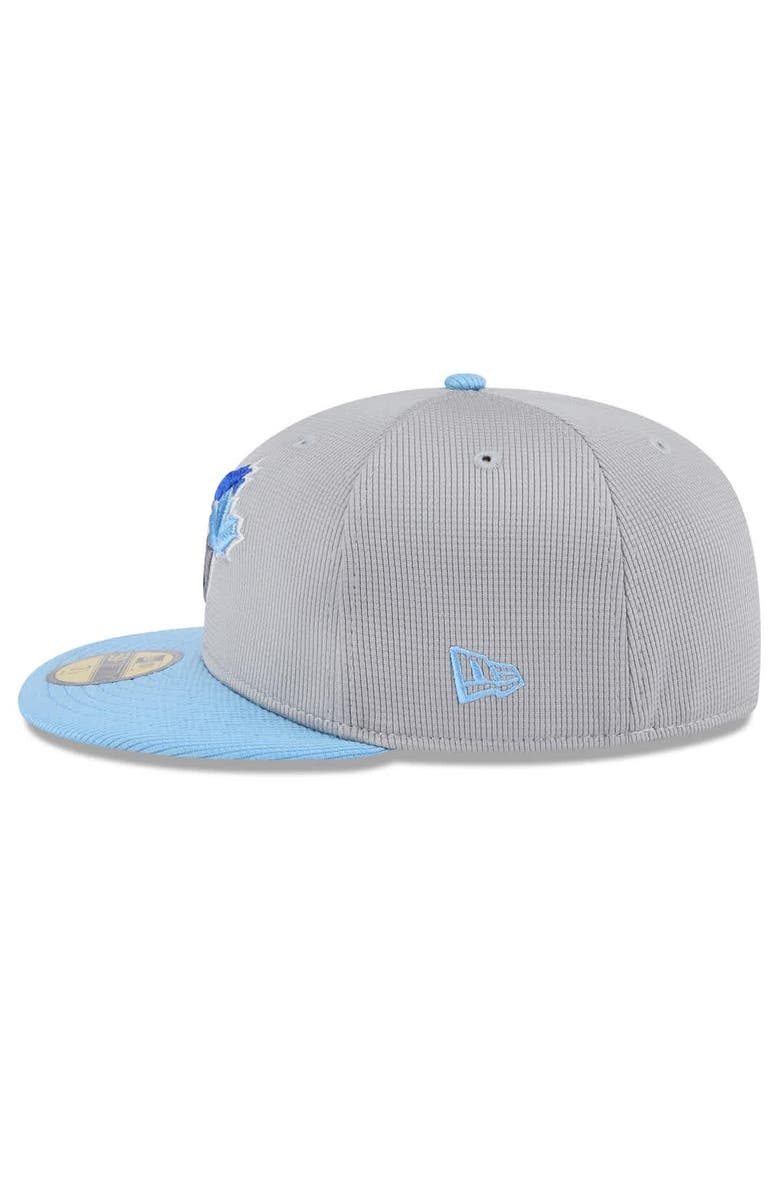 New Era Men's New Era  Gray/Powder Blue Toronto Blue Jays 2025 Batting Practice 59FIFTY Fitted Hat, Alternate, color, 