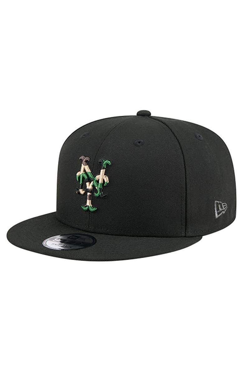 New Era Men's New Era Black New York Mets Camo Subway Series 9FIFTY Snapback Hat, Alternate, color,
