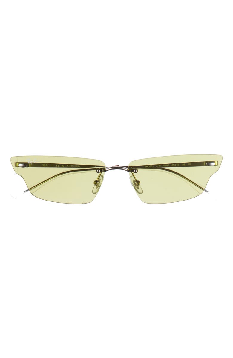 Ray-Ban 63mm Frameless Butterfly Sunglasses, Main, color, Green