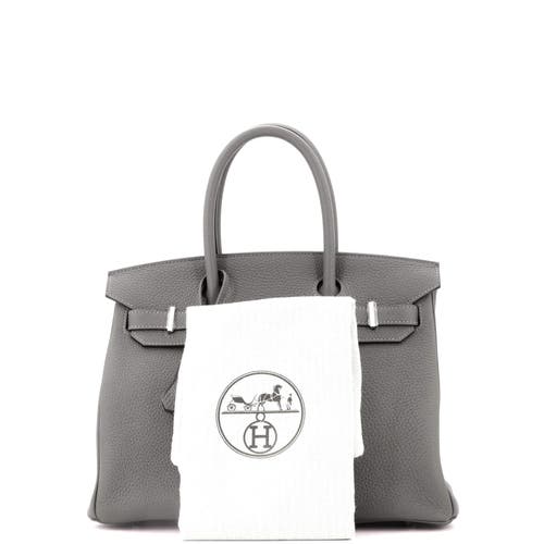 Pre-owned Hermes Hermes Birkin Handbag Grey Clemence With Palladium Hardware 30 In Gray
