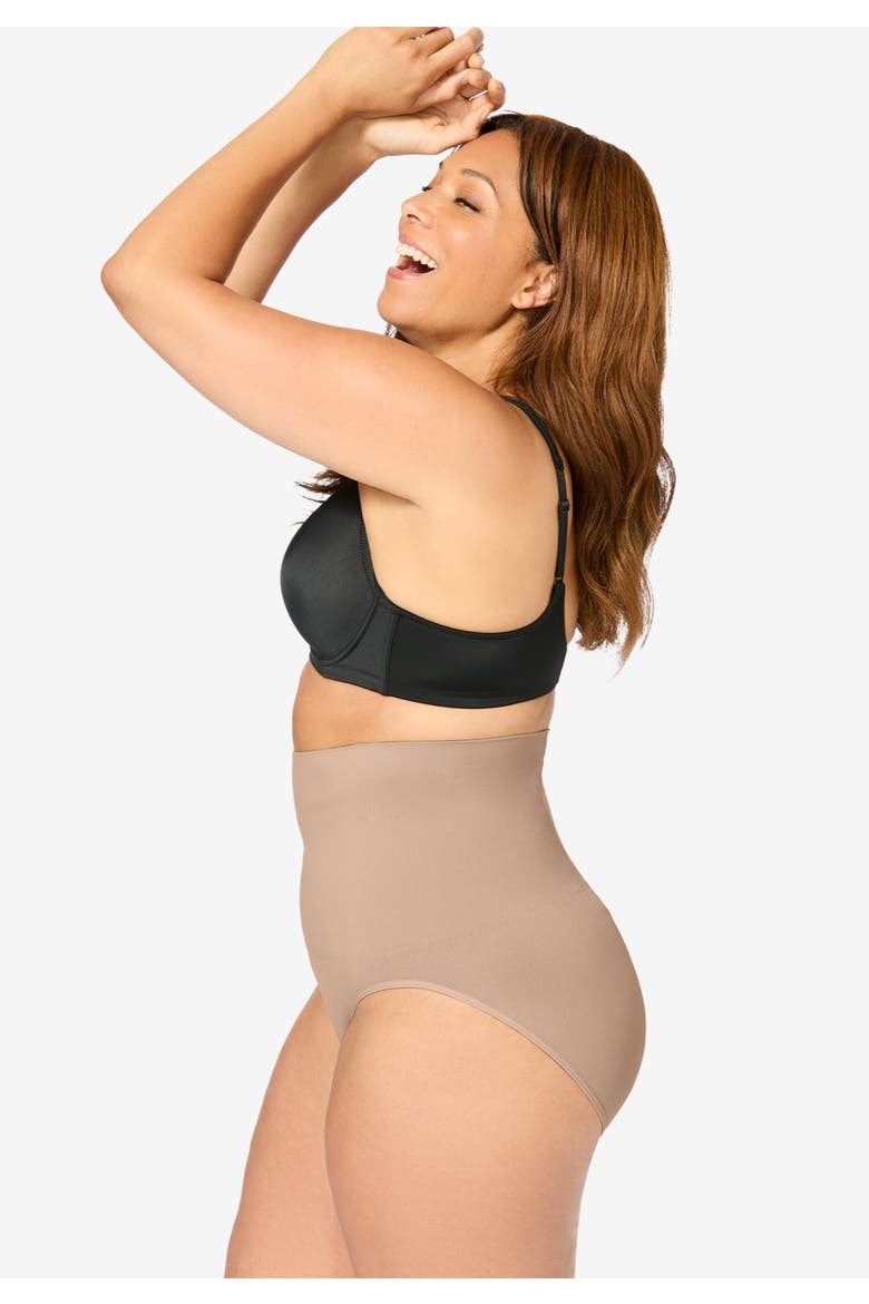 Instant Shaper Medium Control Seamless High Waist Brief, Alternate, color, NUDE