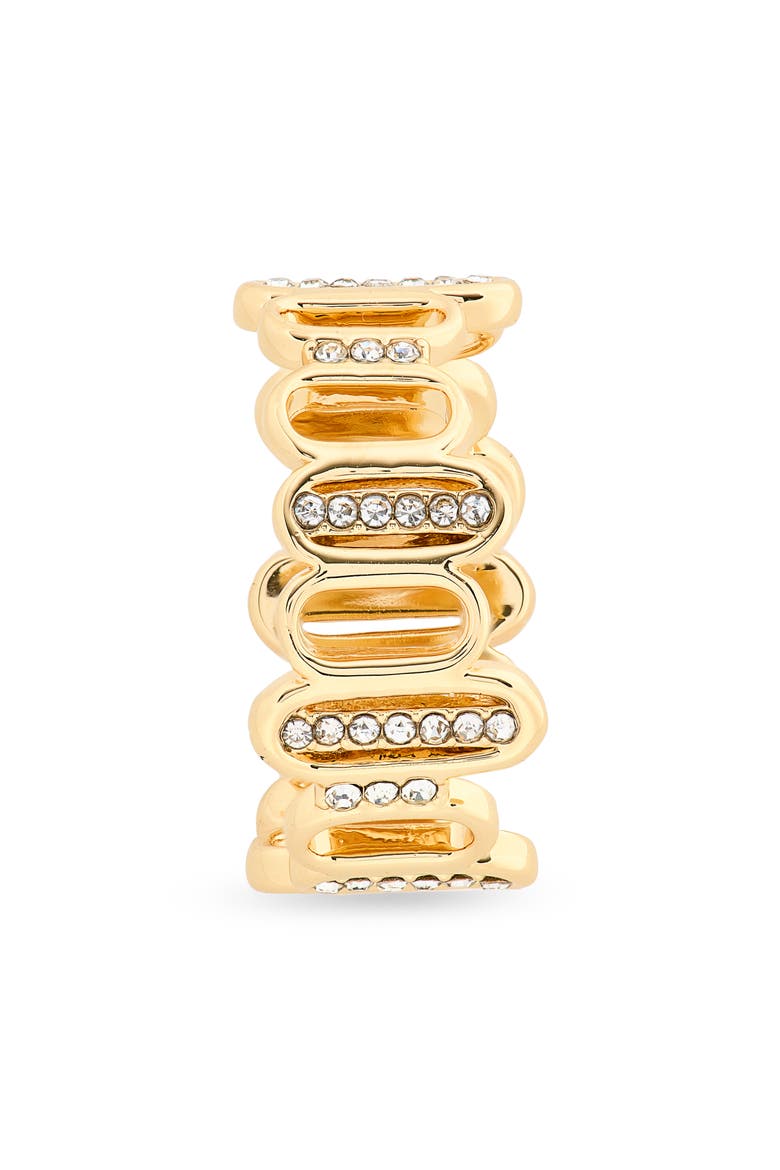Cubic Zirconia Paper Clip Ring, Alternate, color, CLEAR- GOLD