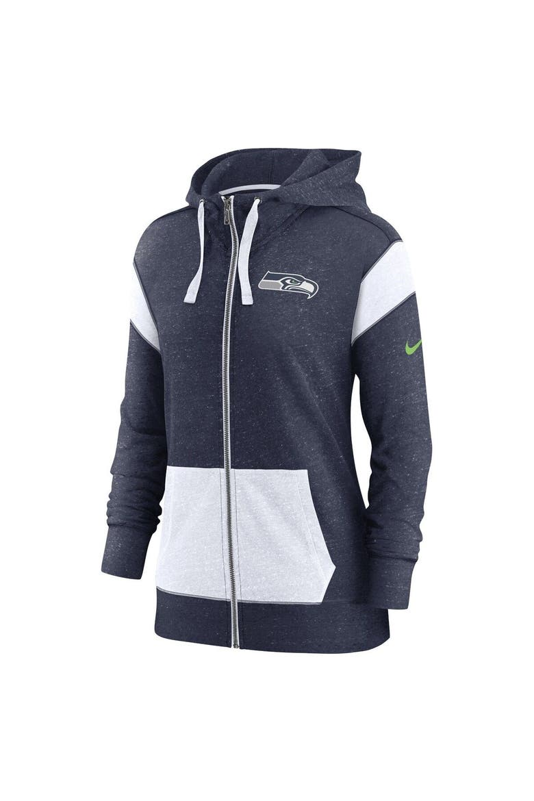 Women's Nike College Navy/White Seattle Seahawks Plus Size Monaco Full-Zip Lightweight Hoodie, Alternate, color, Navy