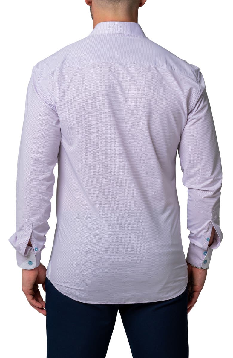 Maceoo Einstein Miami Purple Stretch Button-Up Shirt, Alternate, color, 