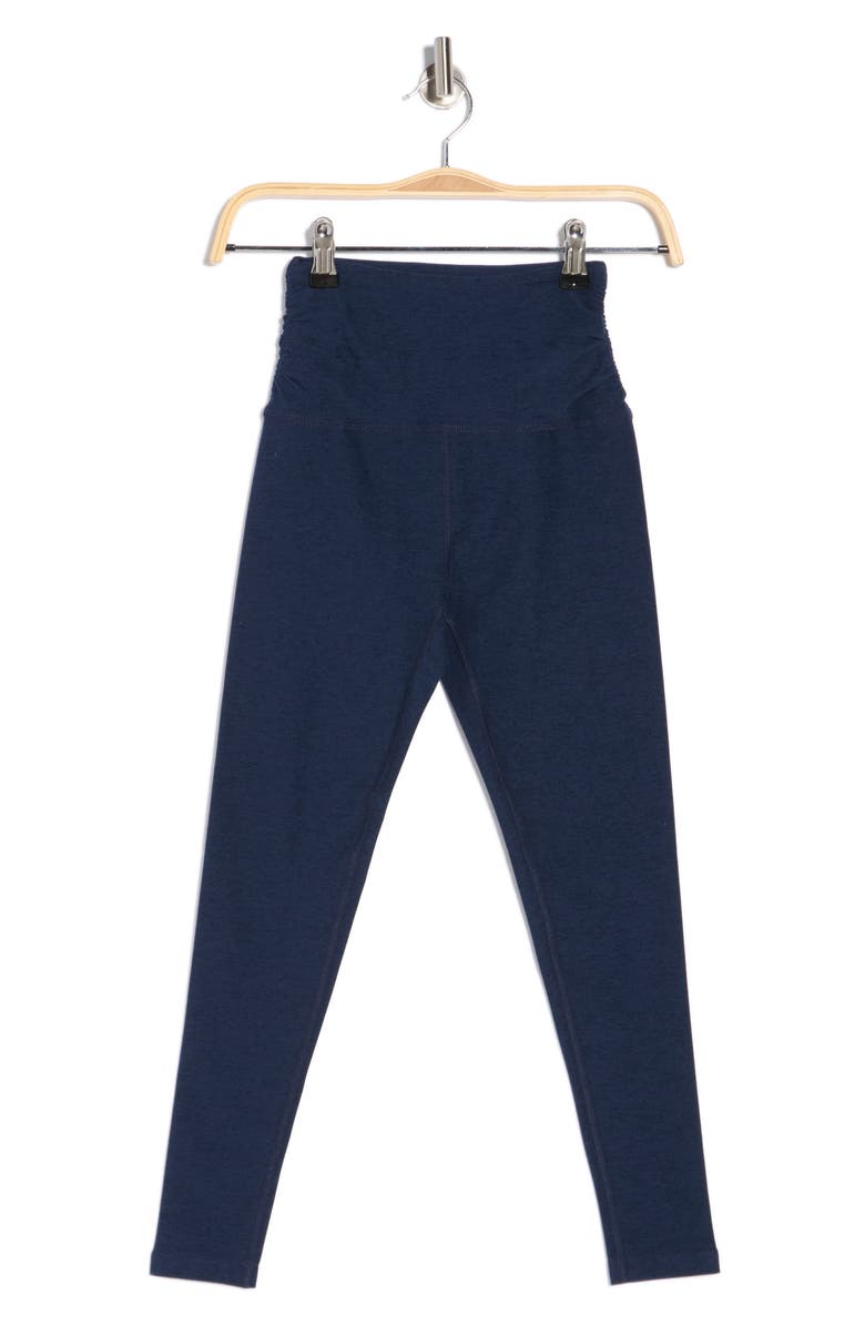 Beyond Yoga Space Dye Shirred Leggings, Alternate, color, Nocturnal Navy