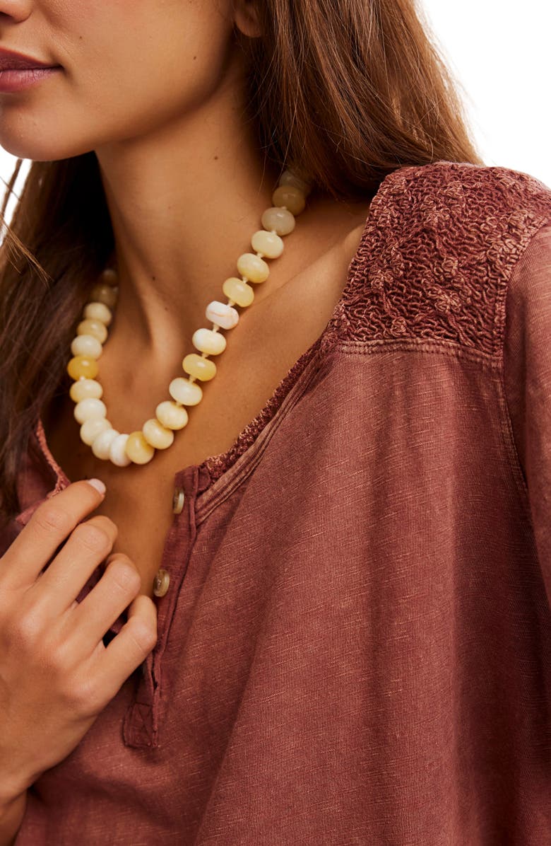 Free People Heirloom Henley Top, Alternate, color, Canyon Sunset