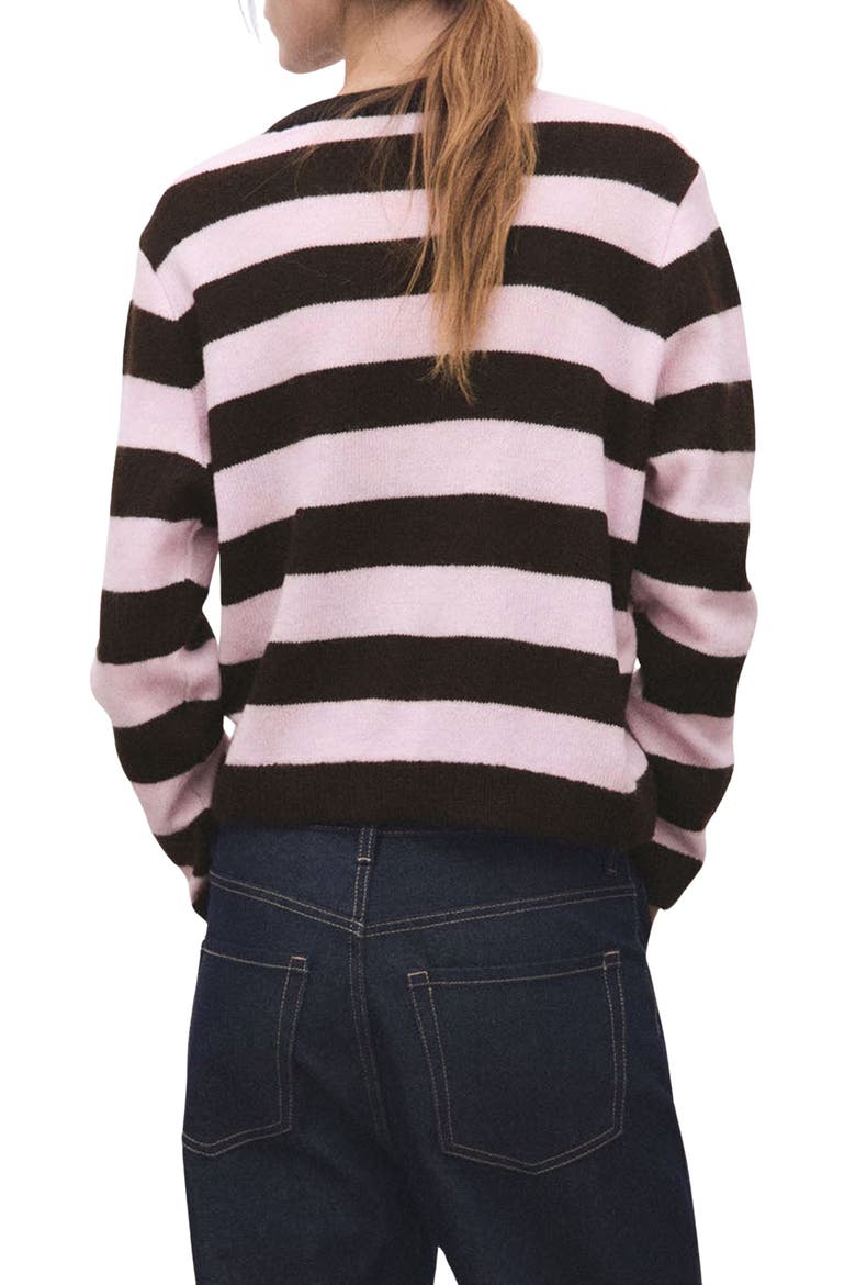 Stripe Crewneck Sweater, Alternate, color, PINK