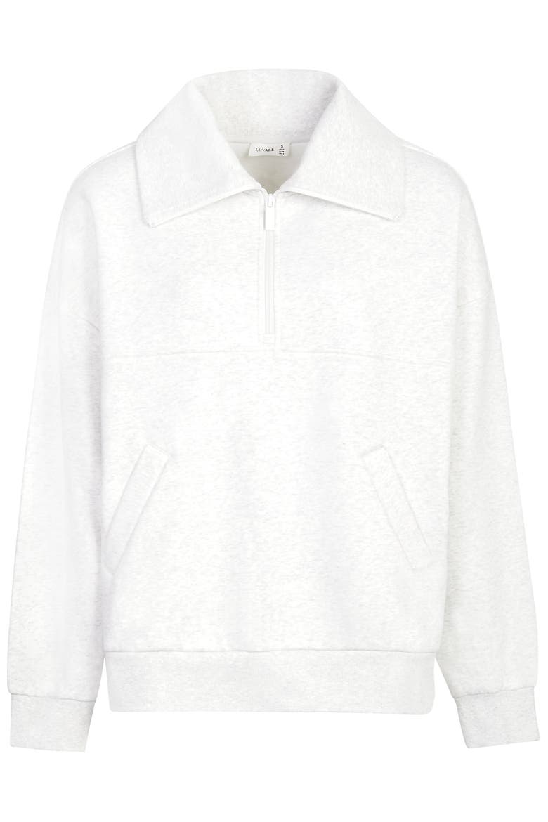 ALL SZN Oversized 1/4 Zip Sweatshirt, Alternate, color, Light Grey Marl