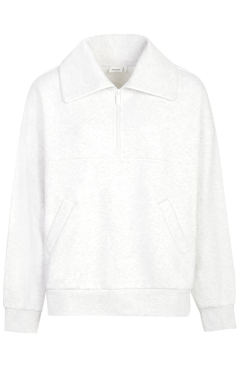 LOVALL ALL SZN Oversized 1/4 Zip Sweatshirt, Alternate, color, Light Grey Marl