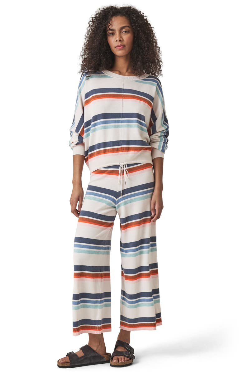 Splendid Polly Drawstring Hem Sweater, Alternate, color, Mstne Mlti Stp