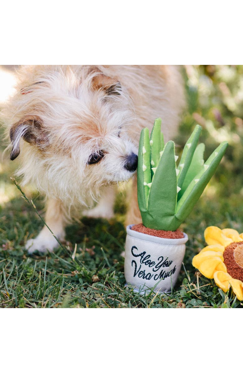 P.L.A.Y. Blooming Buddies Aloeve You Plant, Plush Dog Toy, Crinkle Leaves, Alternate, color, Multicolored