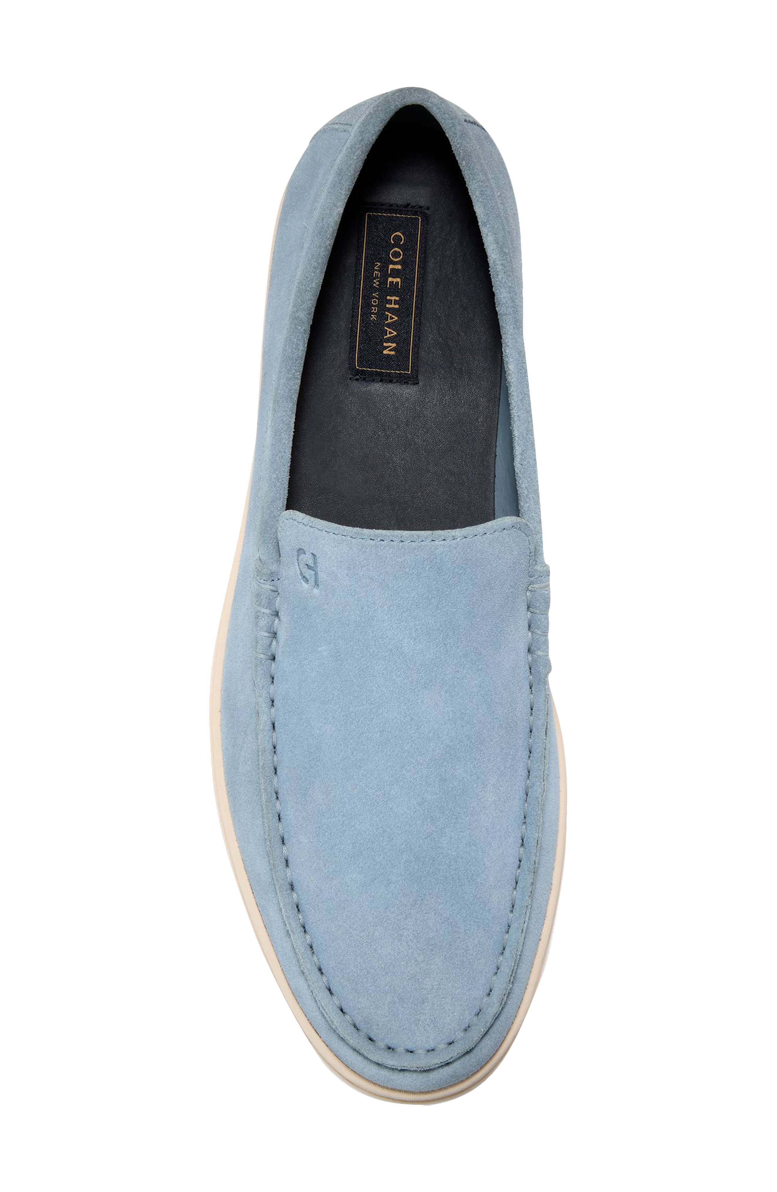 Cole Haan Greenwich Grand Venetian Loafer, Alternate, color, Dusty Blue Suede / Ivory