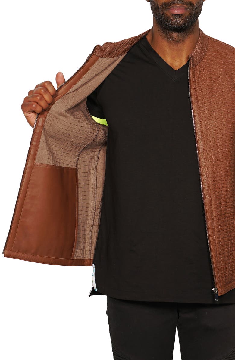 Maceoo Perforated Lambskin Leather Jacket, Alternate, color, 