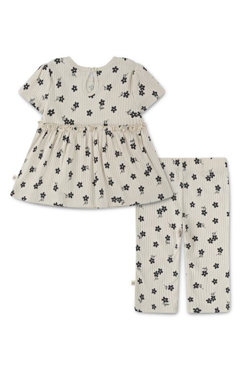 Huggies Ribbed Babydoll Top & Leggings Set In Gray