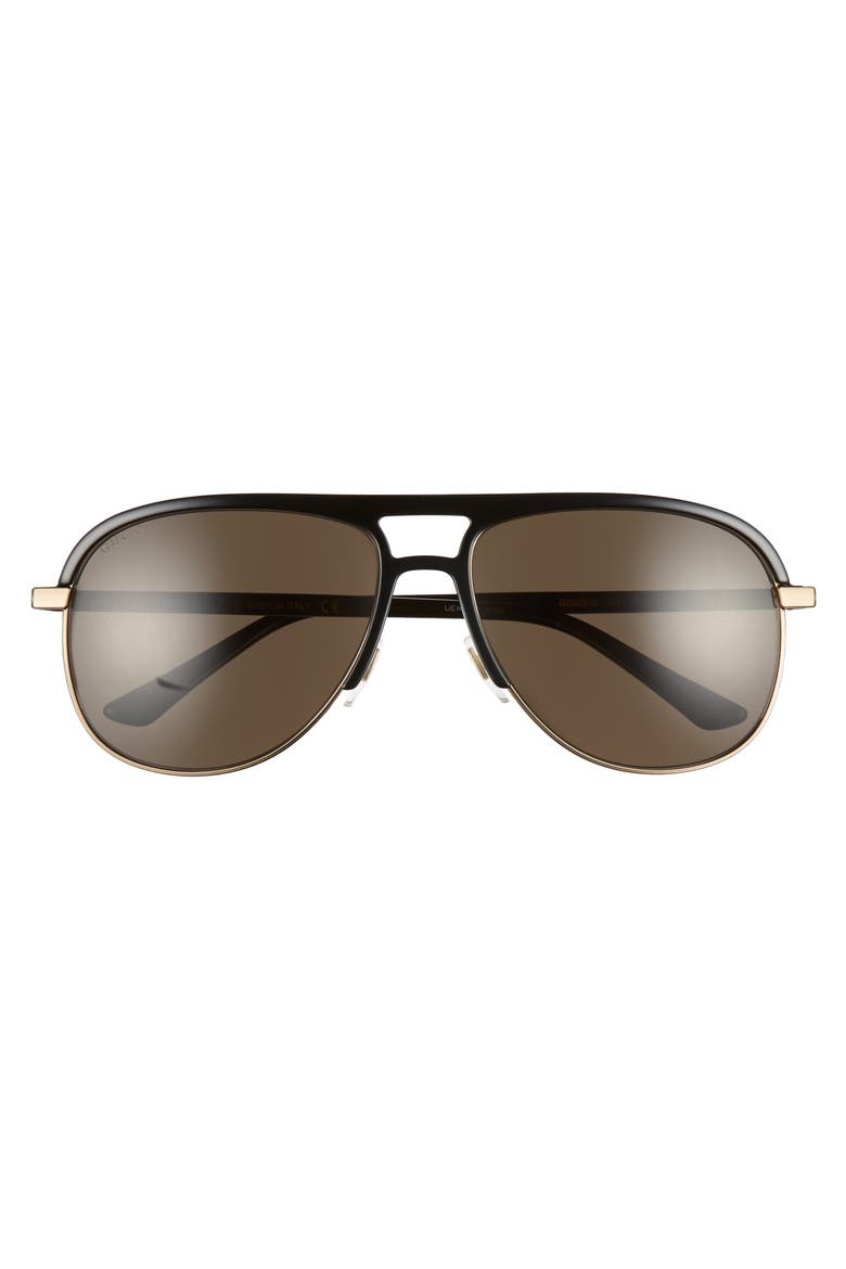 60mm Aviator Sunglasses, Alternate, color, BLACK
