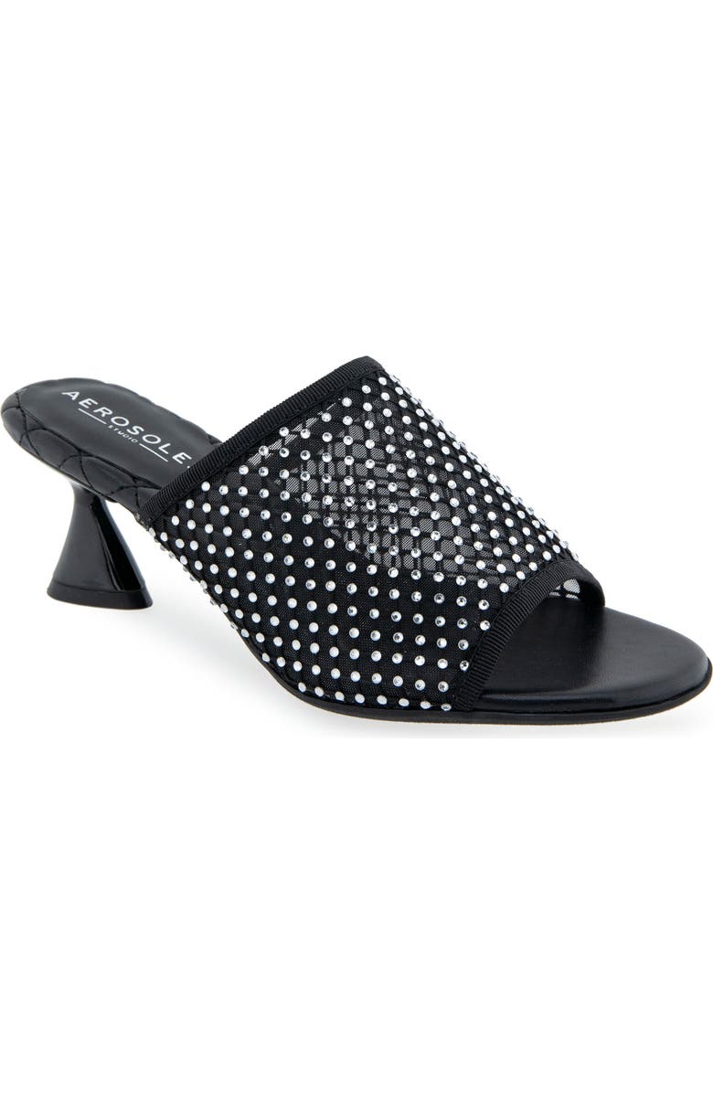 Aerosoles Jamila Slide Sandal, Main, color, Black/ Crystals Mesh Fabric