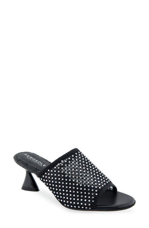 Shop Aerosoles Jamila Slide Sandal In Black/crystals Mesh Fabric