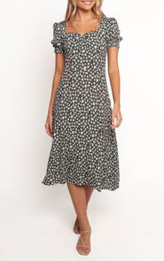Petal & Pup Franklin Floral Puff Sleeve Midi Dress