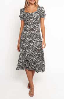 Petal & Pup Franklin Floral Puff Sleeve Midi Dress