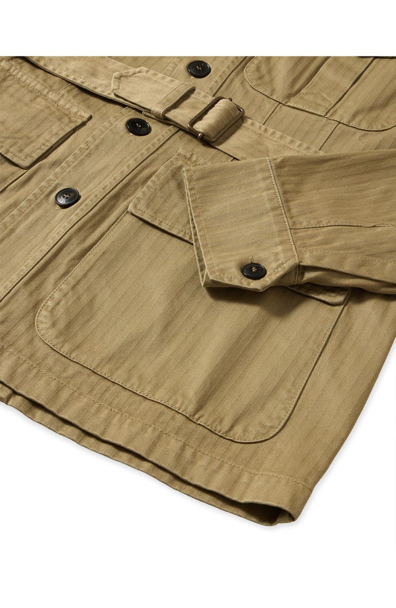 Fortela Clint Herringbone Cotton Sahariana Jacket, Alternate, color, Olive