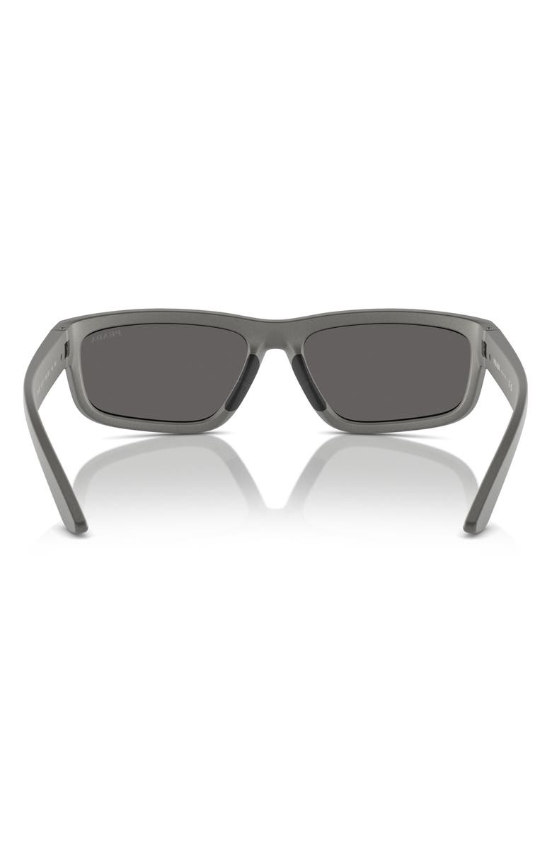 Prada Linea Rossa 59mm Rectangular Sunglasses, Alternate, color, Grey Silver