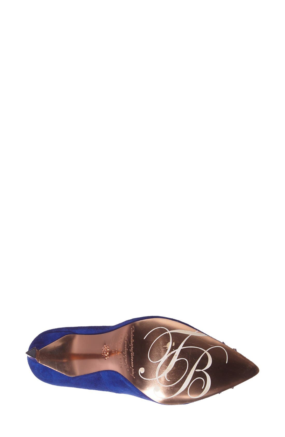 'Annabilla' Pointy Toe Pump, Alternate, color, BLUE SUEDE