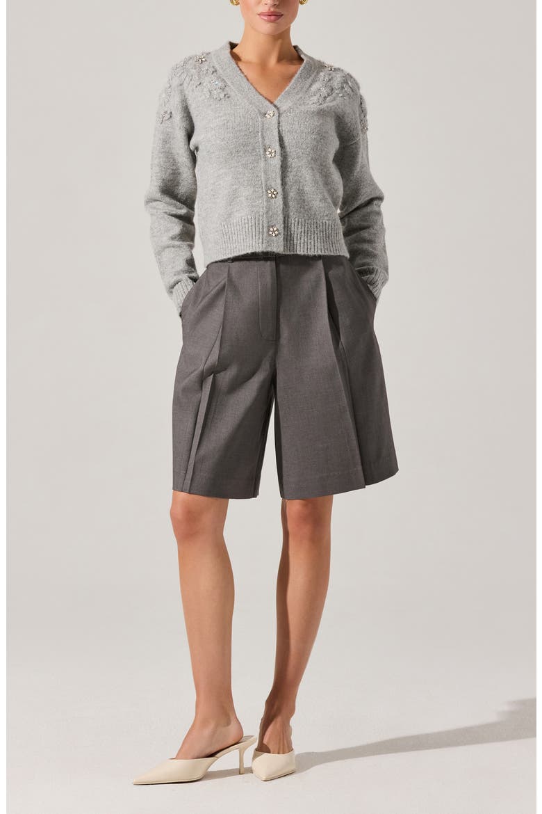 Susannah Embellished Cardigan, Alternate, color, LIGHT GREY