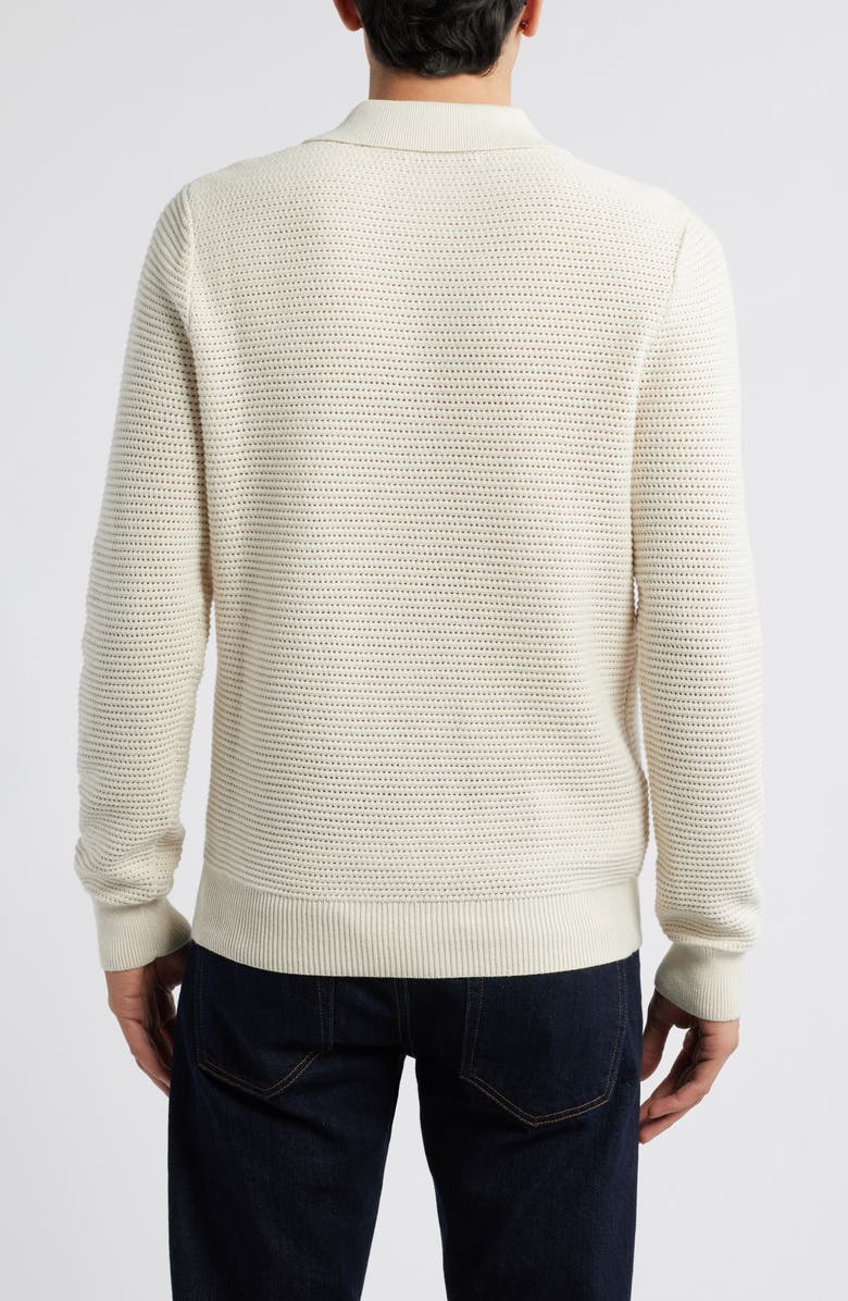 Original Penguin Long Sleeve Cotton Mesh Polo Sweater, Alternate, color, 