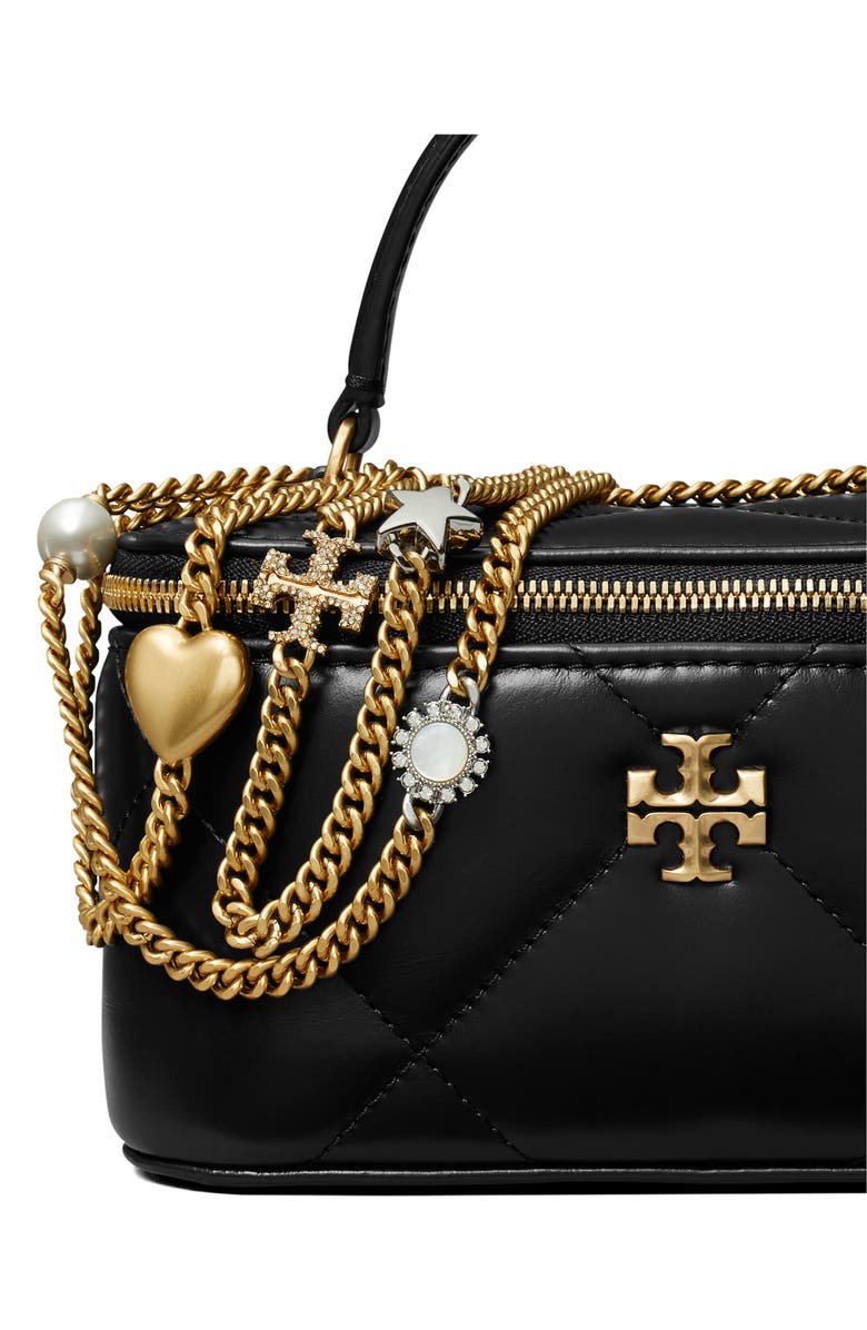 Tory Burch Kira Charm Diamond Quilted Leather Vanity Train Case, Alternate, color, 