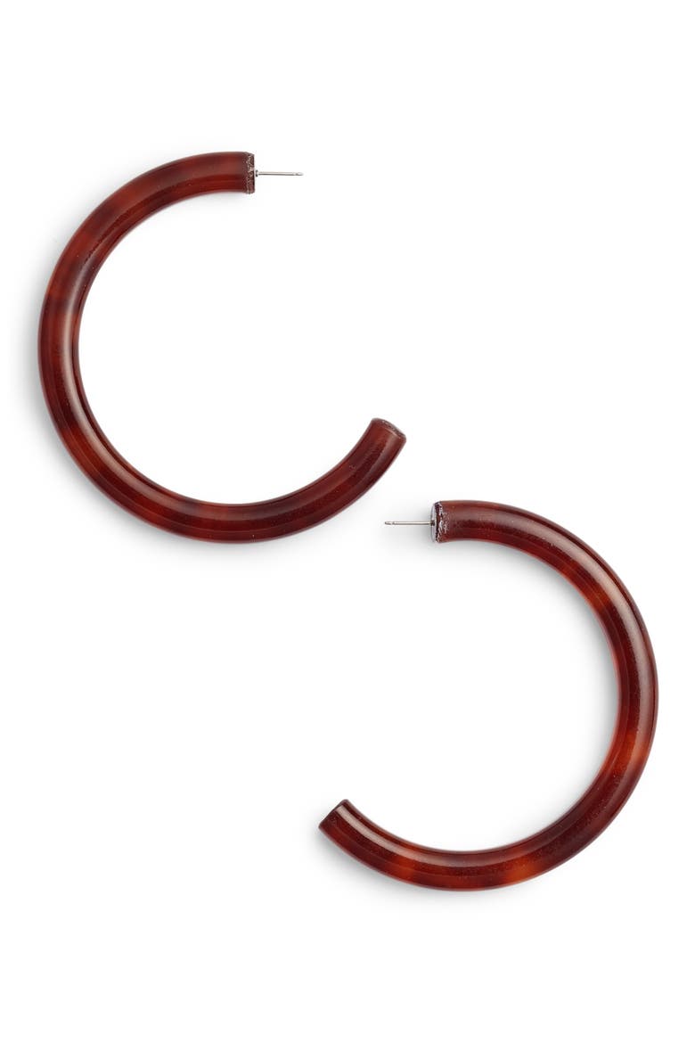 Broadway Hoop Earrings, Main, color, CARAMEL