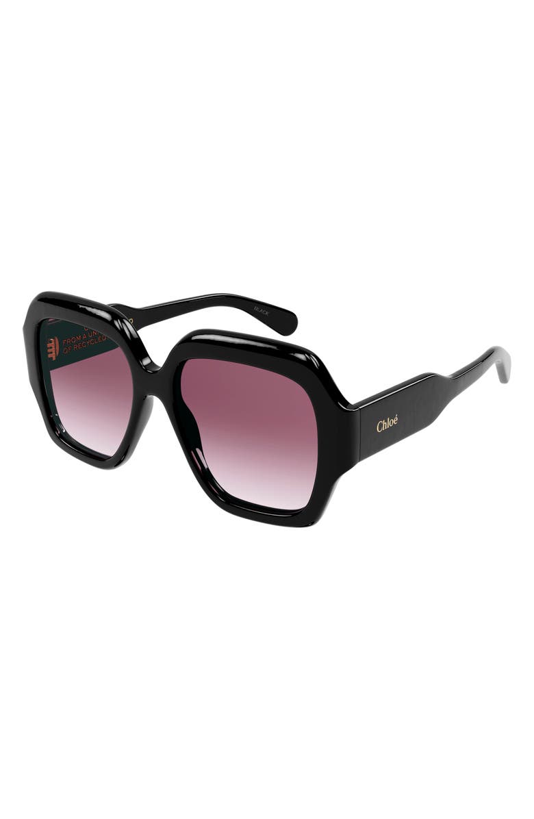 Chloé 56mm Square Sunglasses, Alternate, color, 